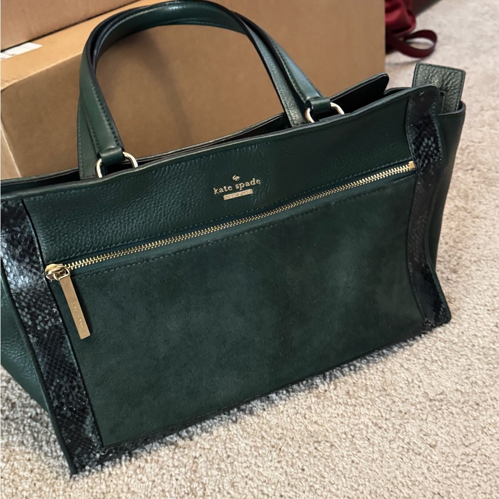 Kate Spade Dark Green and Black Satchel